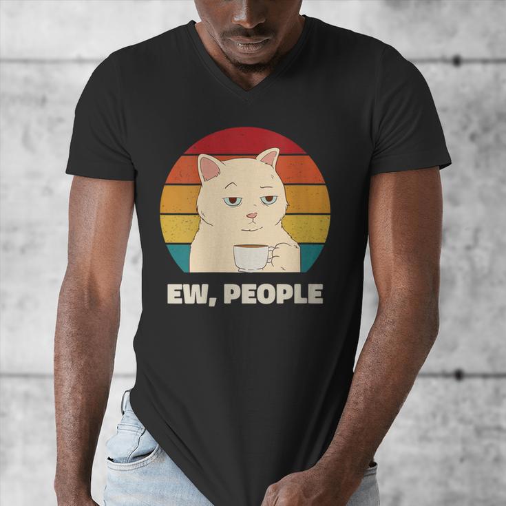 Ew People Introvert Cat Lover Crazy Colorful Cat Lady Men's V-Neck T-Shirt Ew People Introvert Cat Lover Crazy Colorful Cat Lady Men's V-Neck T-Shirt