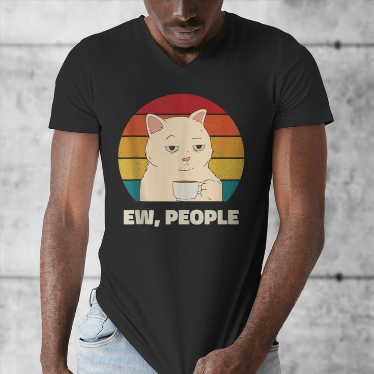 Ew People Introvert Cat Lover Crazy Colorful Cat Lady Men's V-Neck T-Shirt