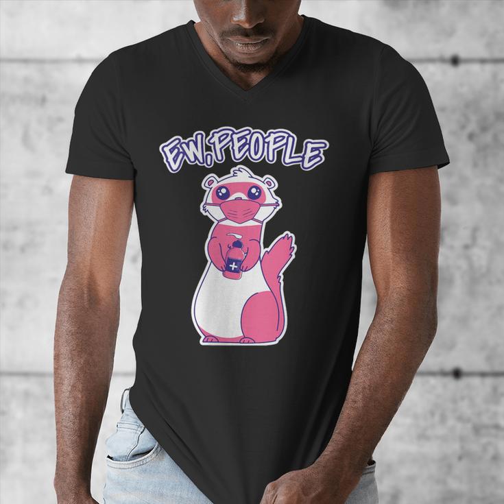 Ew People Introvert Ferrets Saying Mask Ferret Men's V-Neck T-Shirt Ew People Introvert Ferrets Saying Mask Ferret Men's V-Neck T-Shirt