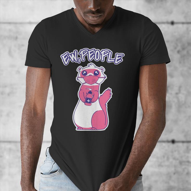 Ew People Introvert Ferrets Saying Mask Ferret Men's V-Neck T-Shirt