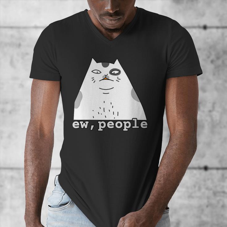 Ew People Introvert Sayings Sarcastic Cat Quote Men's V-Neck T-Shirt Ew People Introvert Sayings Sarcastic Cat Quote Men's V-Neck T-Shirt
