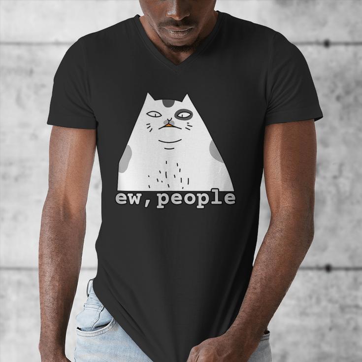 Ew People Introvert Sayings Sarcastic Cat Quote Men's V-Neck T-Shirt Ew People Introvert Sayings Sarcastic Cat Quote Men's V-Neck T-Shirt