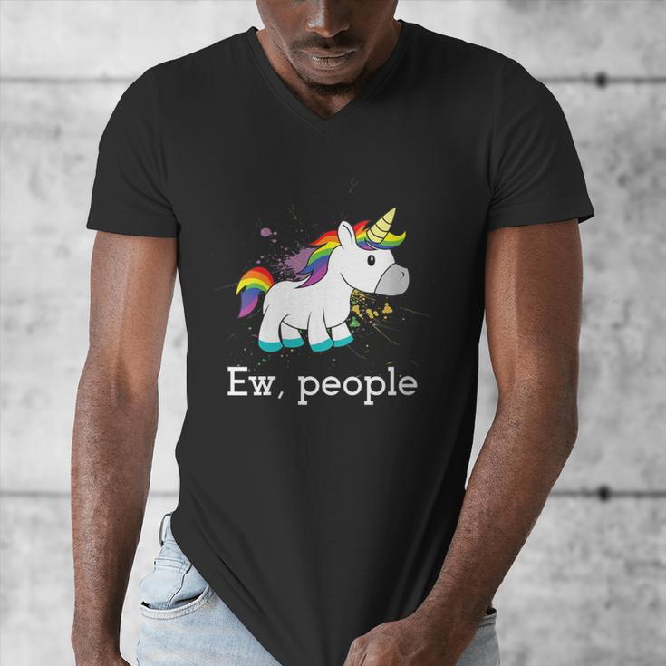 Ew People Unicorn Lover Introvert Rainbow Unicorn Men's V-Neck T-Shirt Ew People Unicorn Lover Introvert Rainbow Unicorn Men's V-Neck T-Shirt
