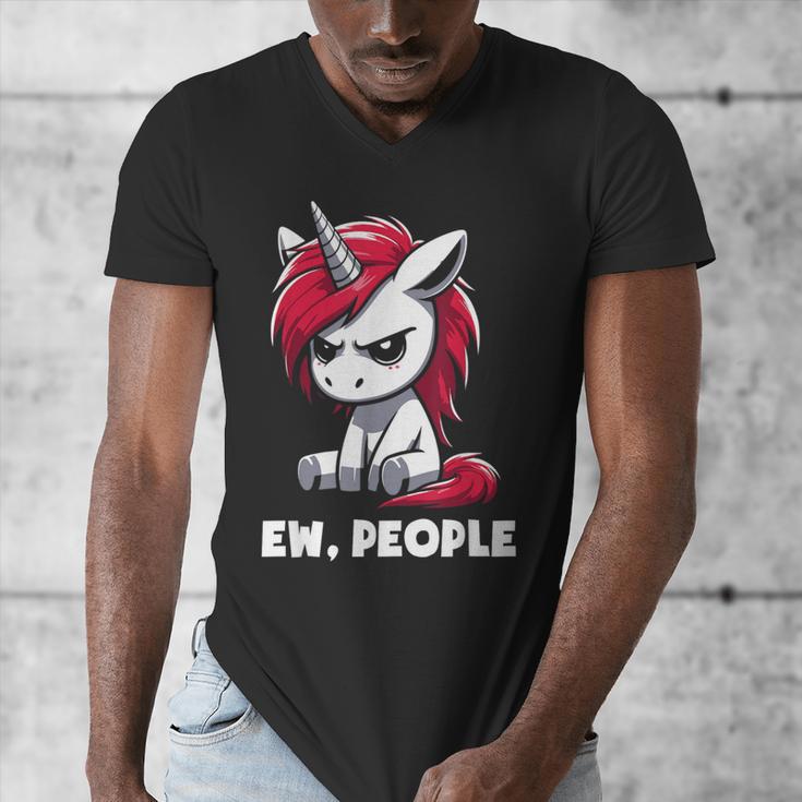 Ew People Unicorn Sarcastic Humor Introvert Men's V-Neck T-Shirt
