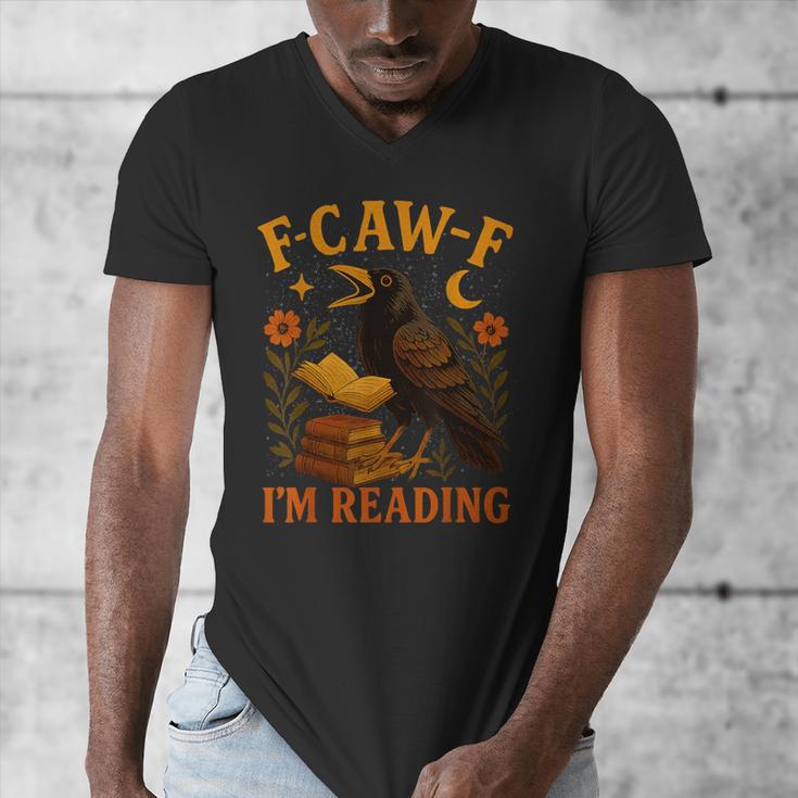 F CAW F Crow I'm Reading Book Lover Fall Men's V-Neck T-Shirt F CAW F Crow I'm Reading Book Lover Fall Men's V-Neck T-Shirt