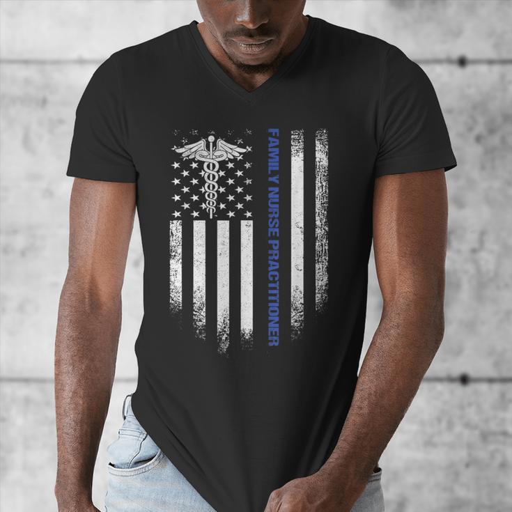 Family Nurse Practitioner Flag FNP Nursing Graduation Men's V-Neck T-Shirt
