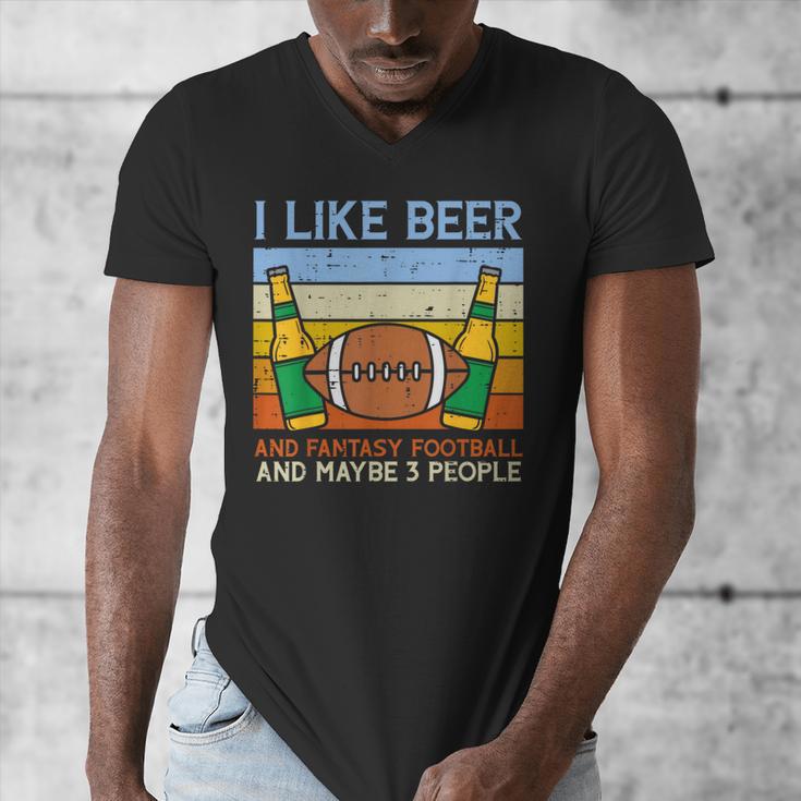 I Like Fantasy Football 3 People Draft Party Dad Men Men's V-Neck T-Shirt I Like Fantasy Football 3 People Draft Party Dad Men Men's V-Neck T-Shirt