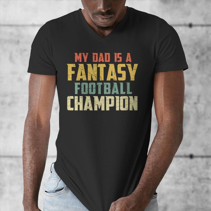 Fantasy Football Dad Champion Vintage Draft Party Men's V-Neck T-Shirt