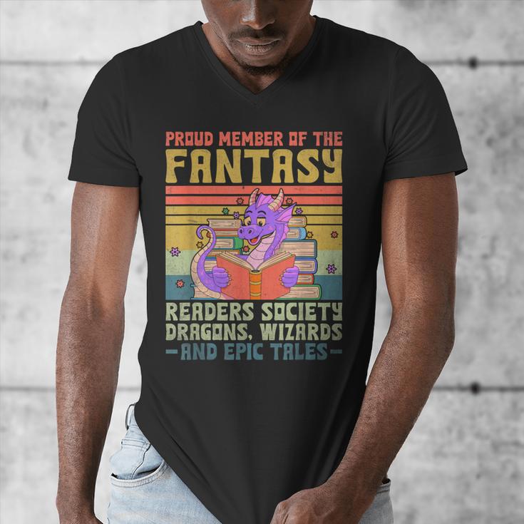 Fantasy Reader Society Reading Book Retro Bookworm Reader Men's V-Neck T-Shirt Fantasy Reader Society Reading Book Retro Bookworm Reader Men's V-Neck T-Shirt