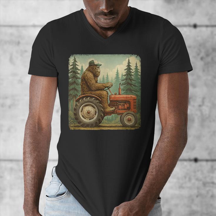 Farmer Men Tractor Rancher Farm Dad Distressed Men's V-Neck T-Shirt