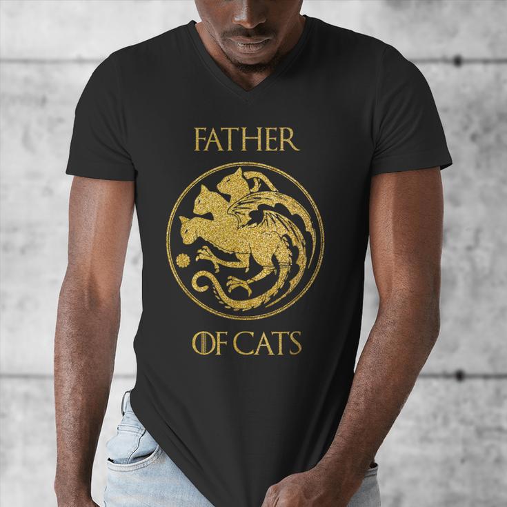 Father Of Cats Shirt Cat Dad Cat Daddy Men's V-Neck T-Shirt