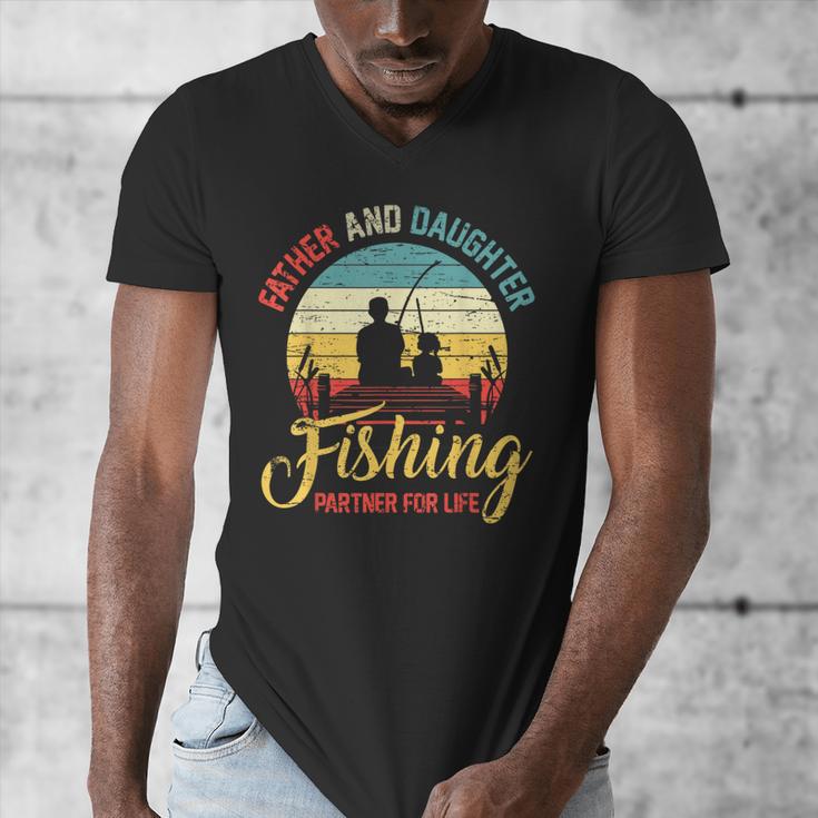 Father Daughter Fishing Partner For Life Retro Matching Dad Men's V-Neck T-Shirt