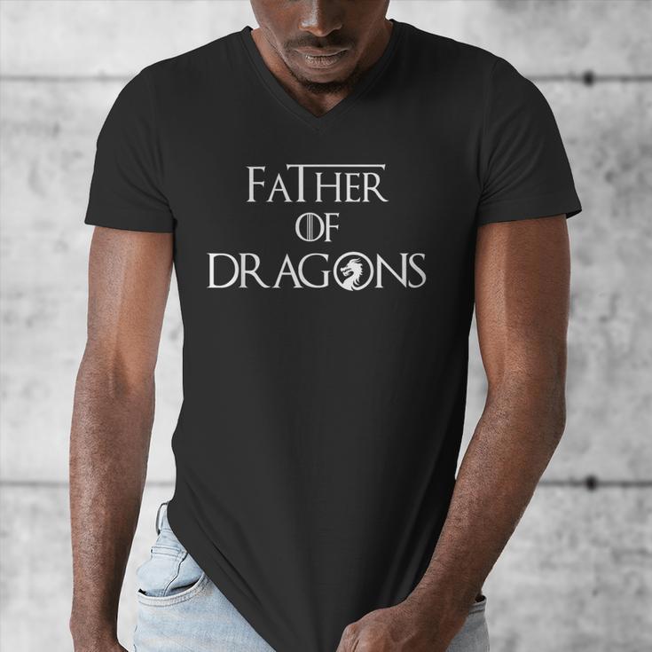Father Of Dragons Shirt Fathers Day Best For Dad Men's V-Neck T-Shirt