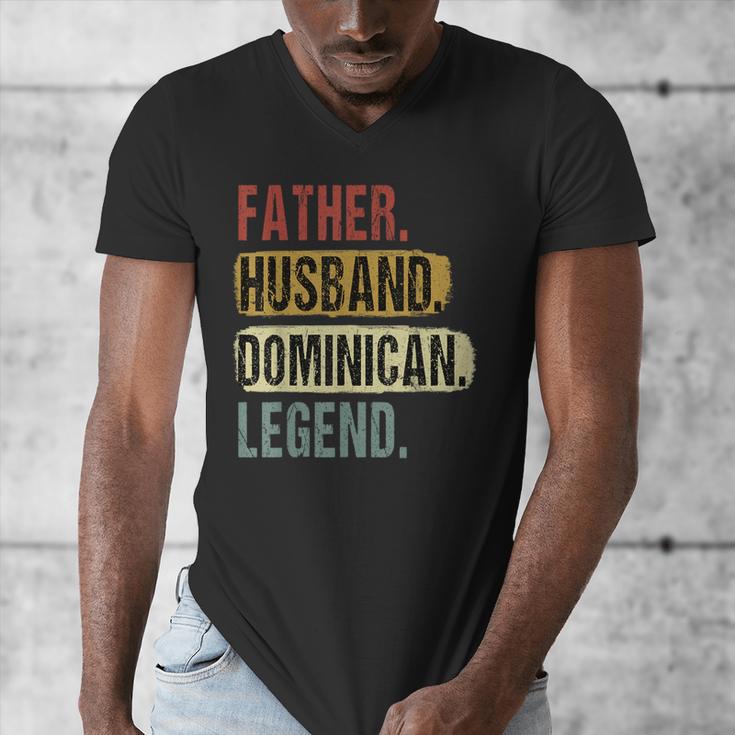 Father Husband Dominican Legend Dominica Dad Father's Day Men's V-Neck T-Shirt
