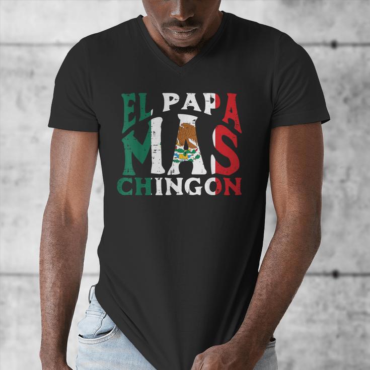 Fathers Day El Papa Mas Chingon Mexican Dad Spanish Men's V-Neck T-Shirt Fathers Day El Papa Mas Chingon Mexican Dad Spanish Men's V-Neck T-Shirt