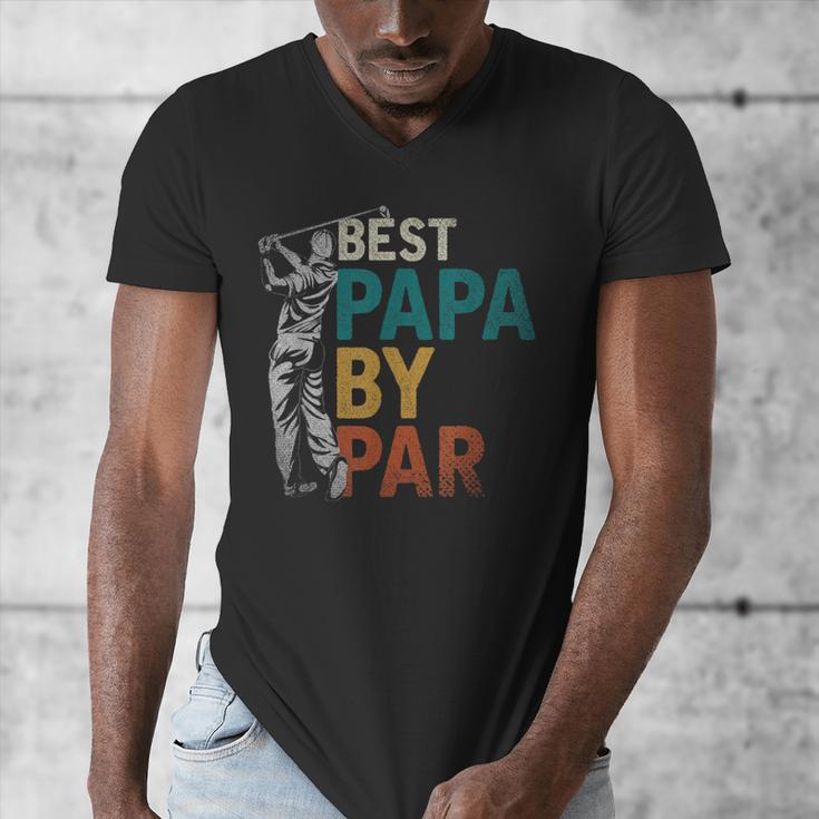 Fathers Day Golfer Dad Golfing Best Papa By Par Golf Men's V-Neck T-Shirt Fathers Day Golfer Dad Golfing Best Papa By Par Golf Men's V-Neck T-Shirt