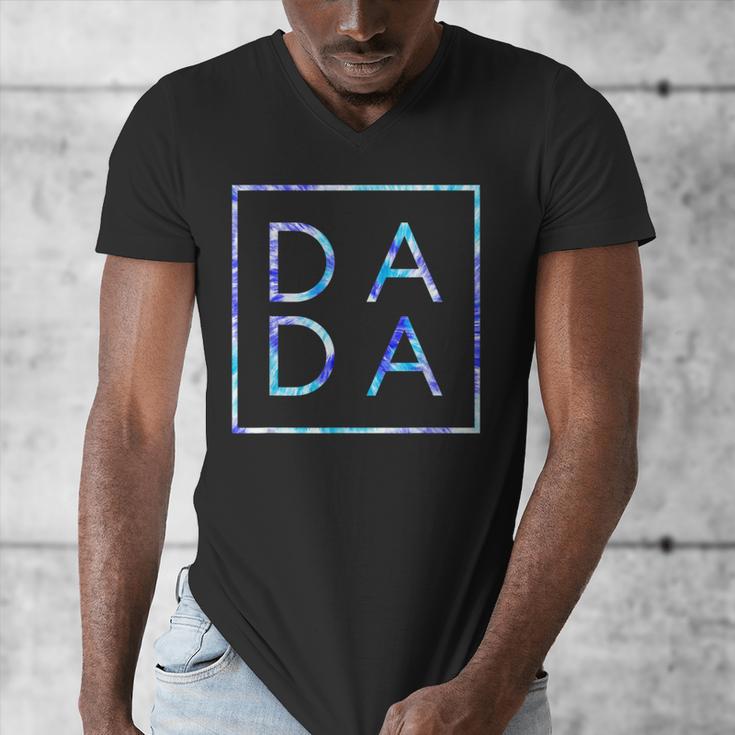 Father's Day For New Dad Dada Him Papa Tie Dye Dada Small Men's V-Neck T-Shirt
