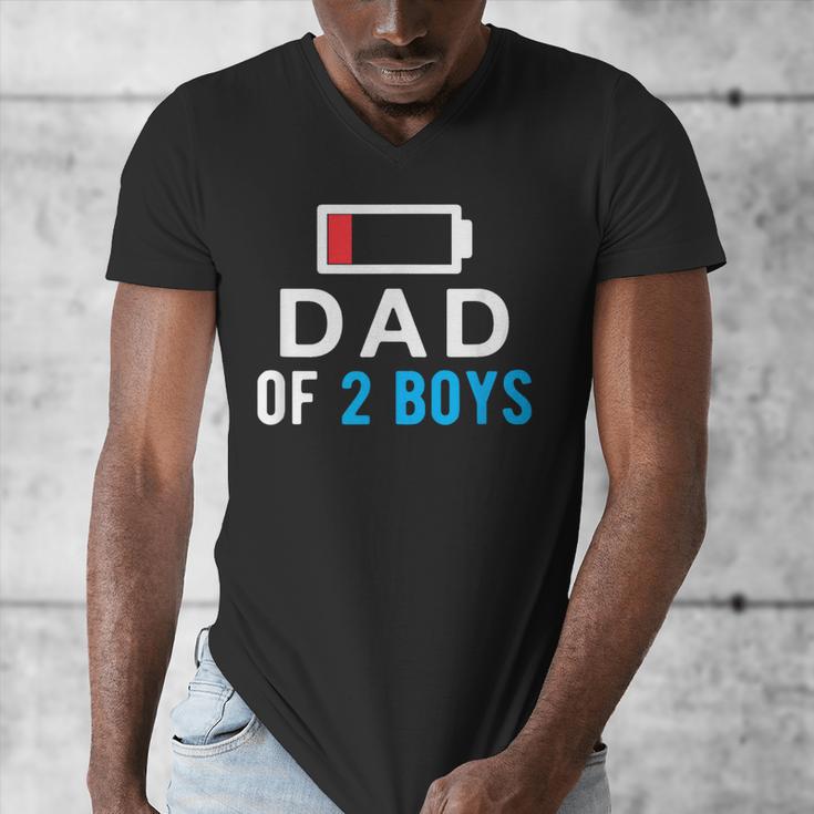 Father's Day Tee Dad Of 2 Boys Man Idea Men's V-Neck T-Shirt