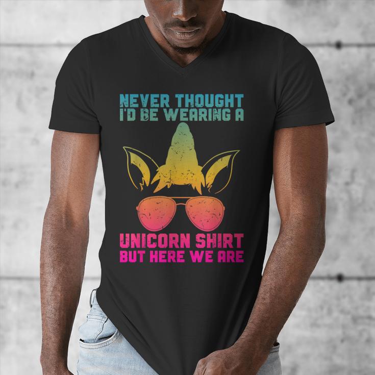 Fathers Day I Wear A Unicorn Shirt Dadacorn Men's V-Neck T-Shirt