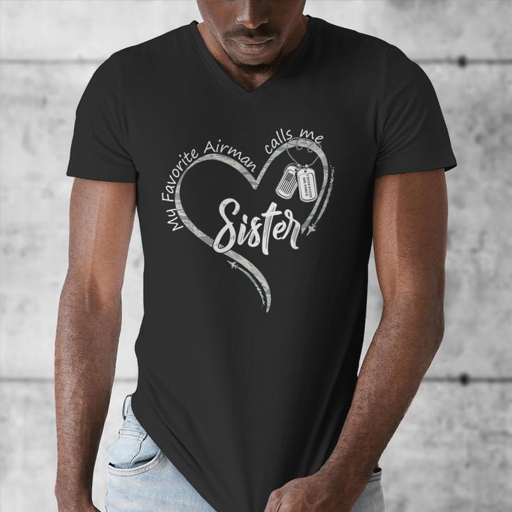 My Favorite Airman Calls Me Sister USAF Graduation Sister Men's V-Neck T-Shirt