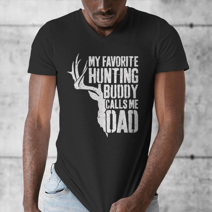 My Favorite Hunting Buddy Calls Me Dad Shirt Men Deer Hunter Men's V-Neck T-Shirt