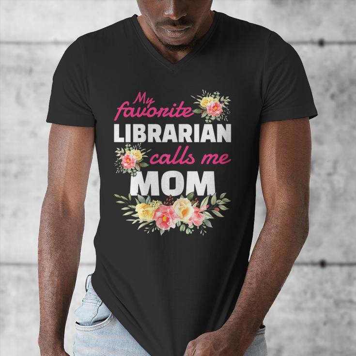 My Favorite Librarian Calls Me Mom Graduation Men's V-Neck T-Shirt