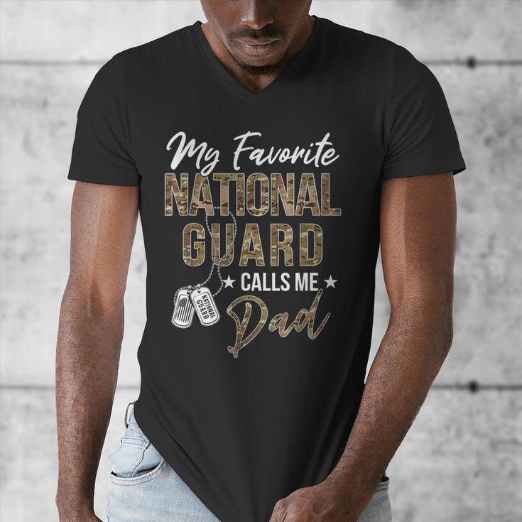 My Favorite National Guard Calls Me Dad Military Family Men's V-Neck T-Shirt