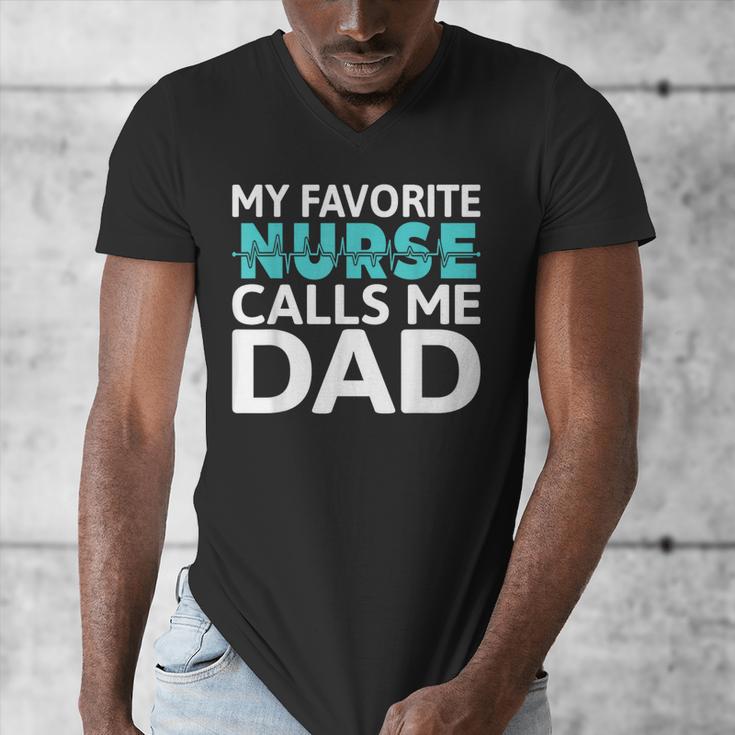 My Favorite Nurse Calls Me Dad Daughter Hospital Nursing Men's V-Neck T-Shirt
