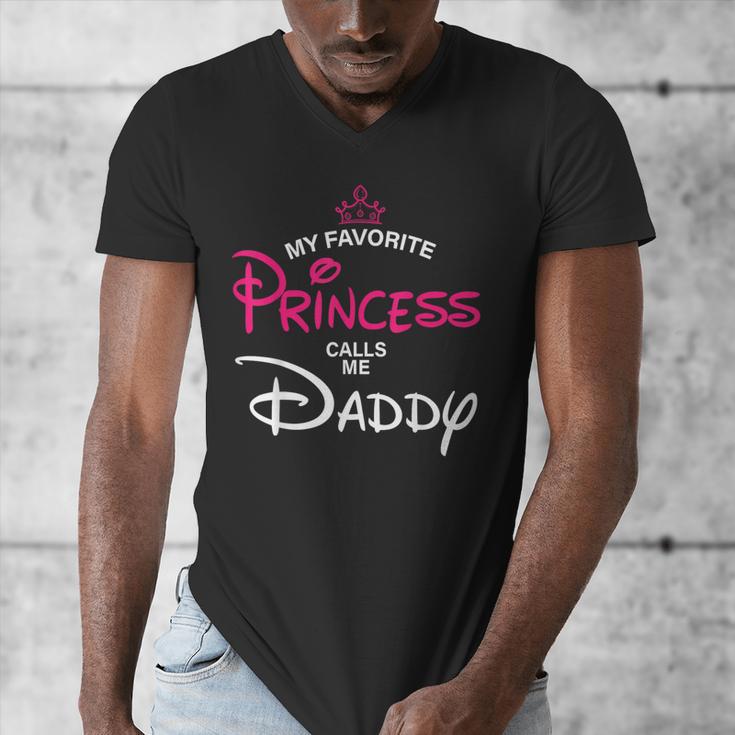 My Favorite Princess Calls Me Daddy Daughter Fathers Day Men Men's V-Neck T-Shirt