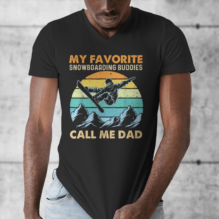 My Favorite Snowboarding Buddies Call Me Dad Snowboarder Men's V-Neck T-Shirt