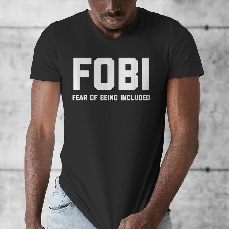 Fear Of Being Included Fobi Sarcastic Women Introvert-Chic Men's V-Neck T-Shirt Fear Of Being Included Fobi Sarcastic Women Introvert-Chic Men's V-Neck T-Shirt