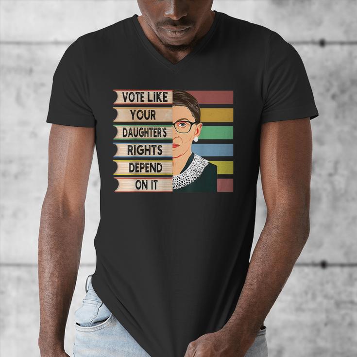 Feminist Ruth Bader Ginsburg RBG Quote Girl With Book Women Men's V-Neck T-Shirt Feminist Ruth Bader Ginsburg RBG Quote Girl With Book Women Men's V-Neck T-Shirt