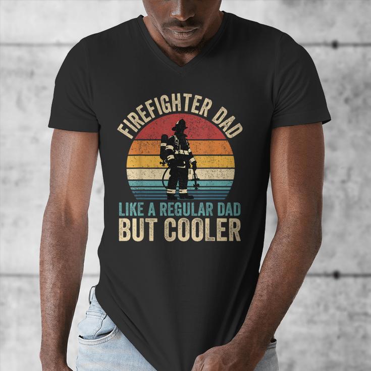Firefighter Dad Like Regular Dad But Cooler Father's Day Men's V-Neck T-Shirt