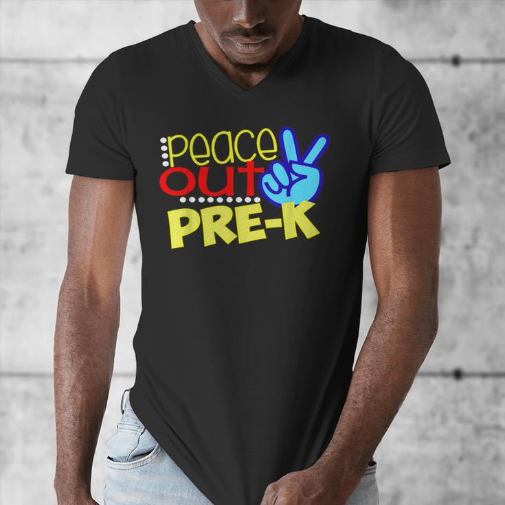 First Day Of School Shirt Peace Out Pre-K Graduation Kids So Men's V-Neck T-Shirt