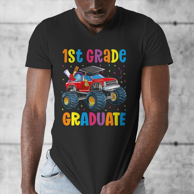First Grade Graduation Monster Truck 1st Grade Graduate Men's V-Neck T-Shirt