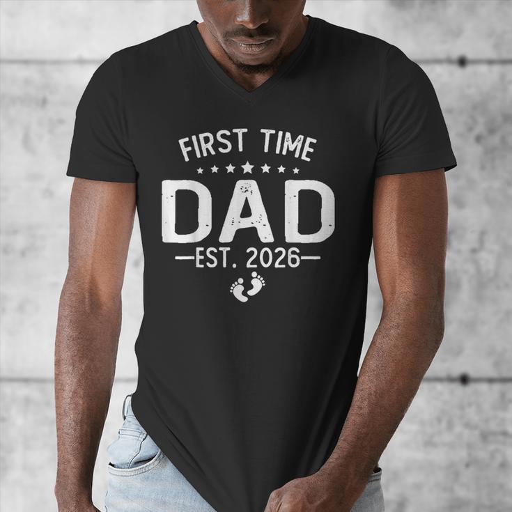 First Time Daddy New Dad Est 2026 Shirt Fathers Day Men's V-Neck T-Shirt