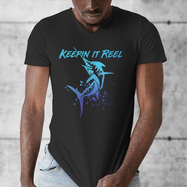 Fishing Keepin IT Reel Marlin Sport Fishermen Men Dad Men's V-Neck T-Shirt Fishing Keepin IT Reel Marlin Sport Fishermen Men Dad Men's V-Neck T-Shirt