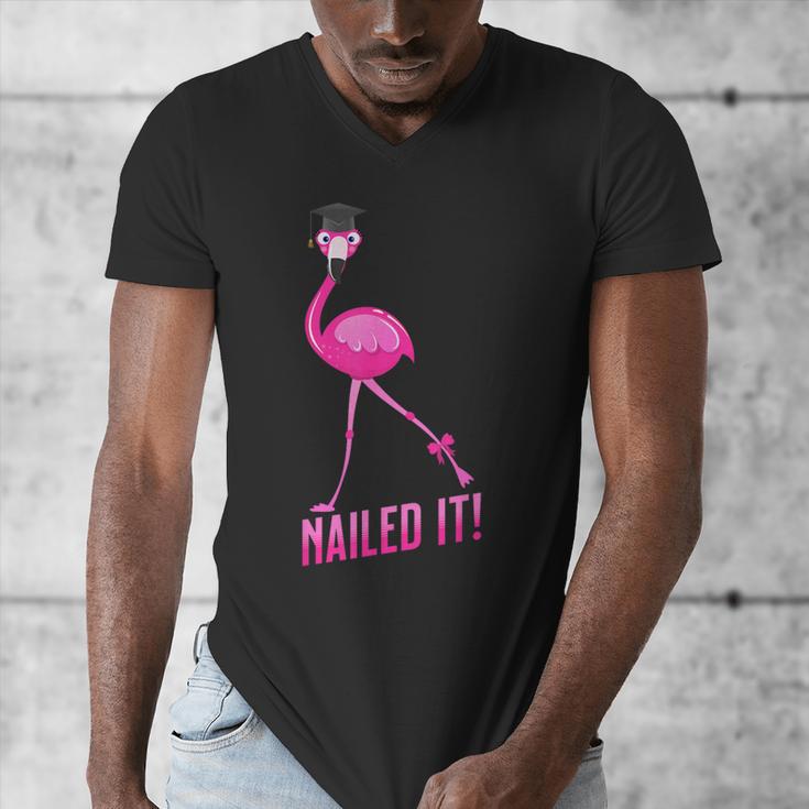 Flamingo Nailed It Graduation Flamingo Men's V-Neck T-Shirt