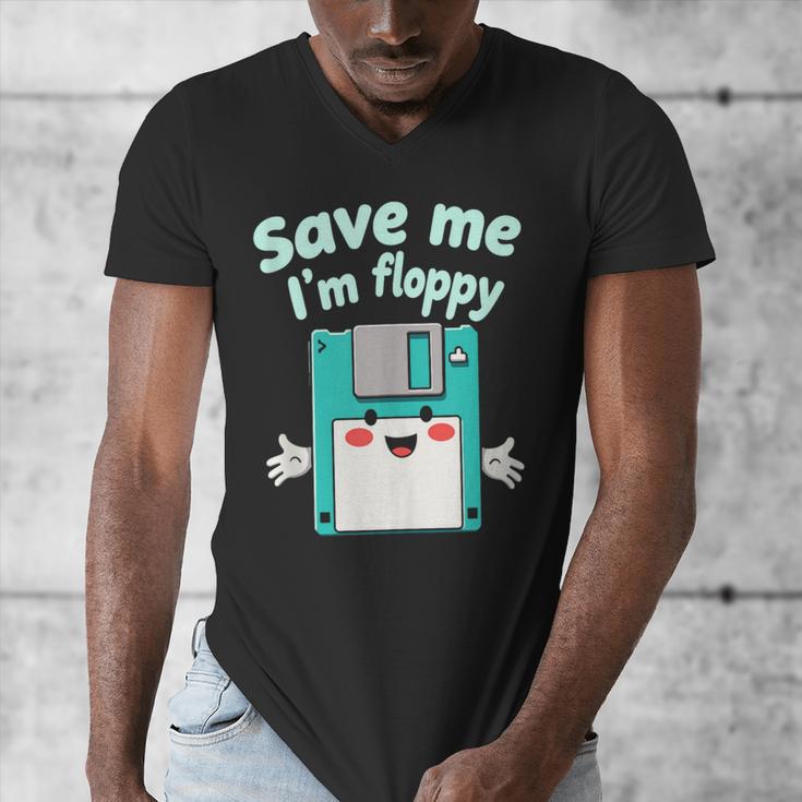 Floppy Disk Retro Tech Nostalgia Old School Computing Humor Men's V-Neck T-Shirt