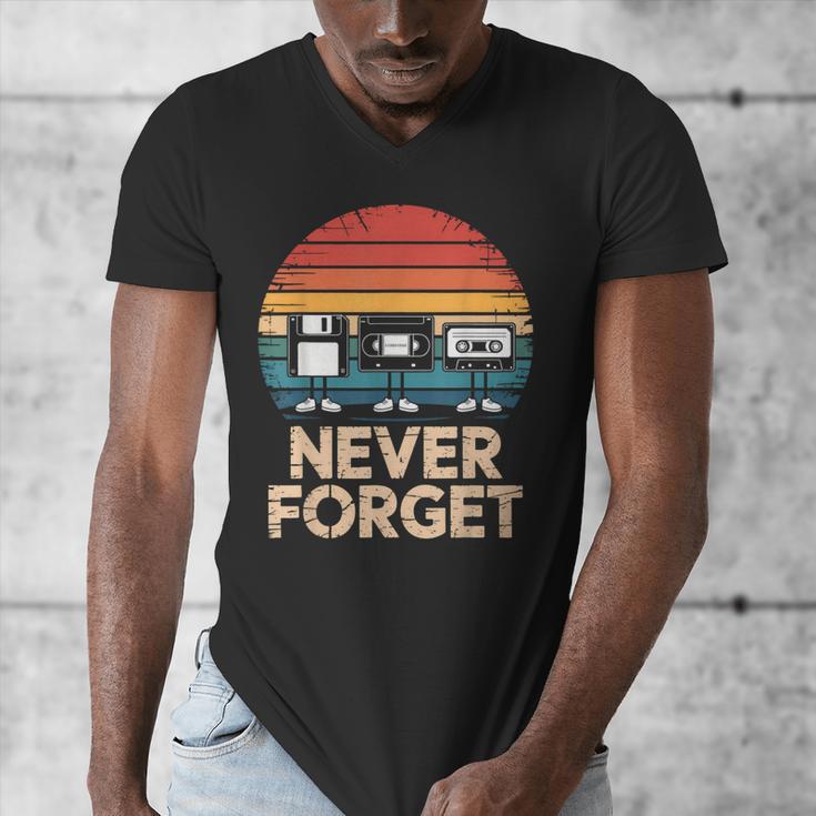 Floppy VHS Cassette Never Forget Retro 80s 90s Nostalgia Men's V-Neck T-Shirt Floppy VHS Cassette Never Forget Retro 80s 90s Nostalgia Men's V-Neck T-Shirt