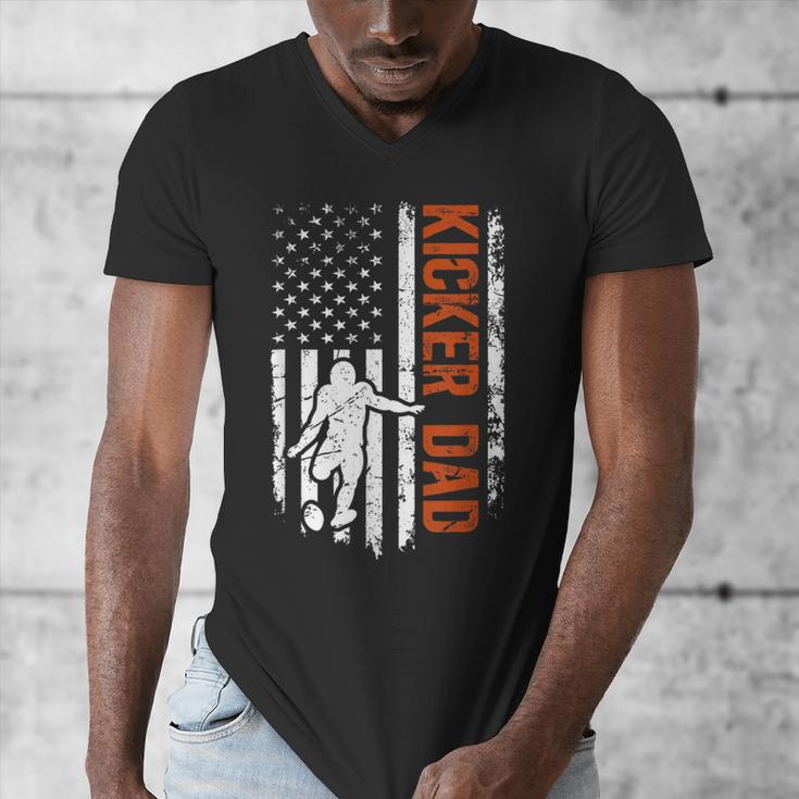 Football Kicker Dad Of A Football Kicker Father US Flag Men's V-Neck T-Shirt