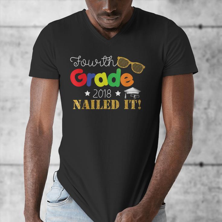 Fourth 4th Grade 2018 Nailed It Graduation Shirt Men's V-Neck T-Shirt
