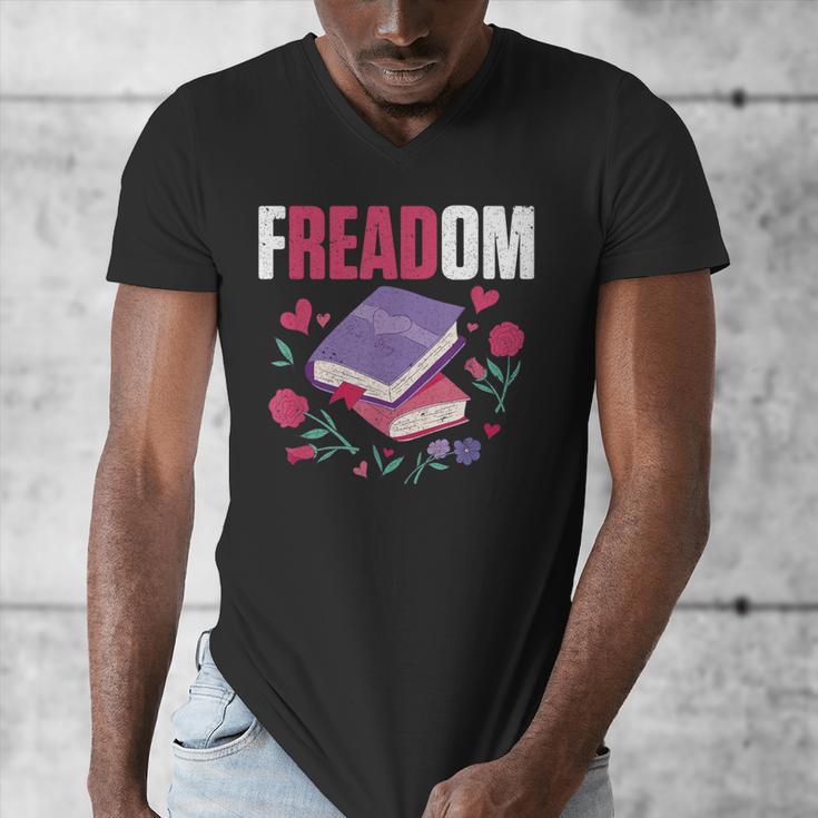 Freadom Anti Ban Books Freedom To Read Book Reading Men's V-Neck T-Shirt Freadom Anti Ban Books Freedom To Read Book Reading Men's V-Neck T-Shirt