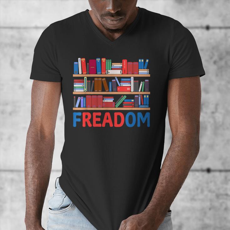 Freadom To Read Book Lover Reading Freedom Men's V-Neck T-Shirt