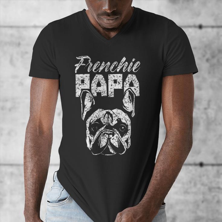 Frenchie Papa Lover Owner French Bulldog Dad Father Daddy Men's V-Neck T-Shirt