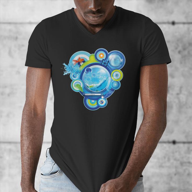 Frutiger Aero Metro Abstract Maximalism 2000s Nostalgia Men's V-Neck T-Shirt