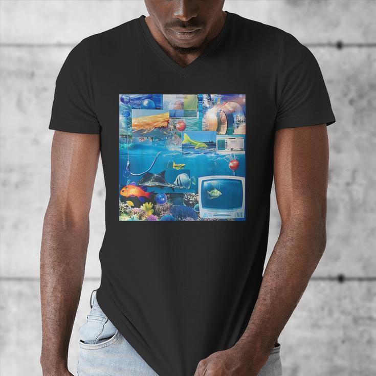 Frutiger Aero Retro Vibes Y2K Retro Grunge Men's V-Neck T-Shirt Frutiger Aero Retro Vibes Y2K Retro Grunge Men's V-Neck T-Shirt