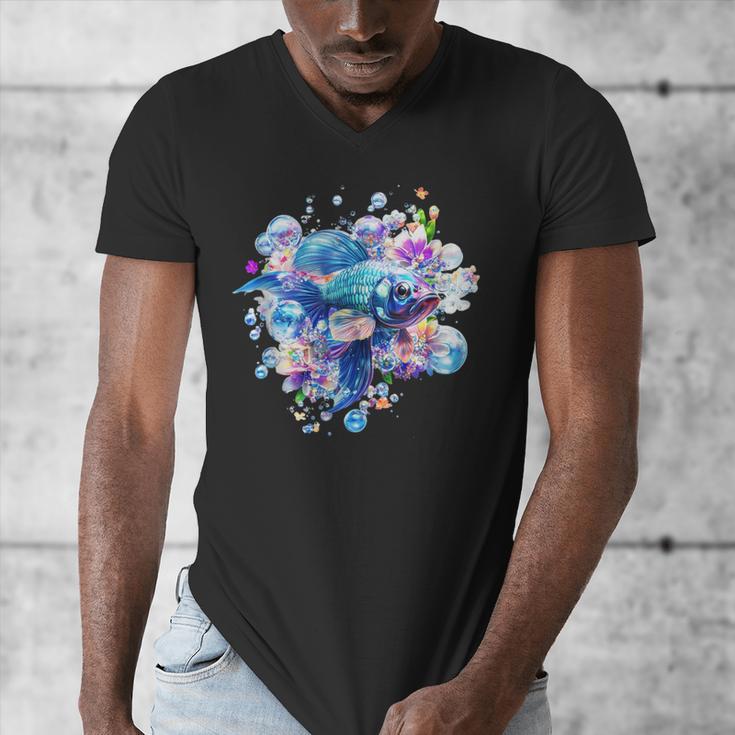 Frutiger Aero Y2K Fish Men's V-Neck T-Shirt