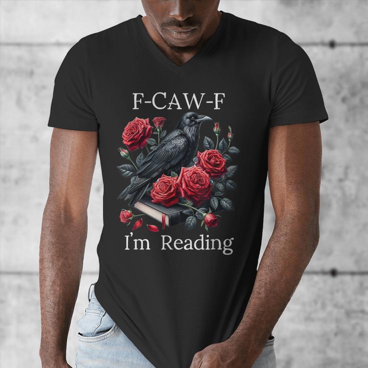 Fuck Off Im Reading Smut Books Dark Romance Book Crow F Cawf Men's V-Neck T-Shirt