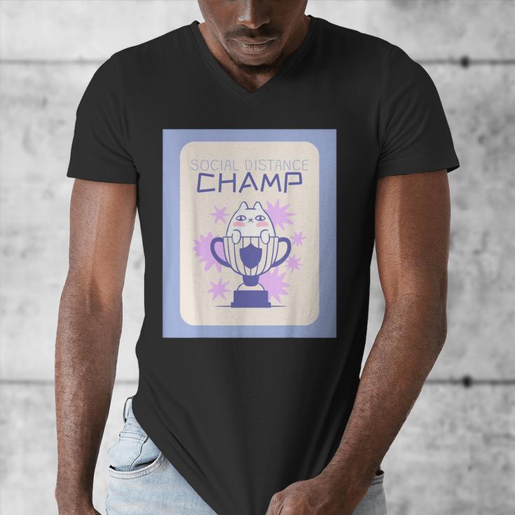 Fun Cute Introvert Cat Character Trophy For Men Women Men's V-Neck T-Shirt